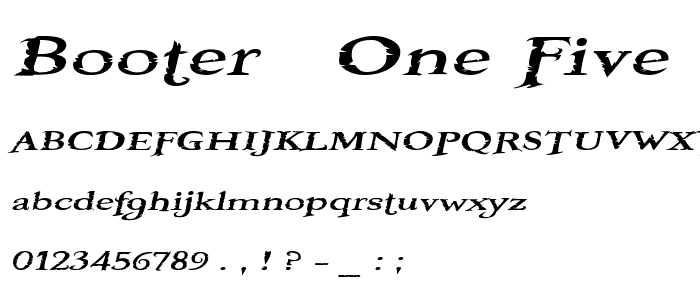 Booter - One Five font